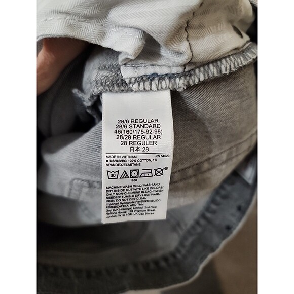 Gap Cheeky Straight Leg Ankle Jeans Womens 28 6 Gray Button Fly Raw Hem - Picture 8 of 9